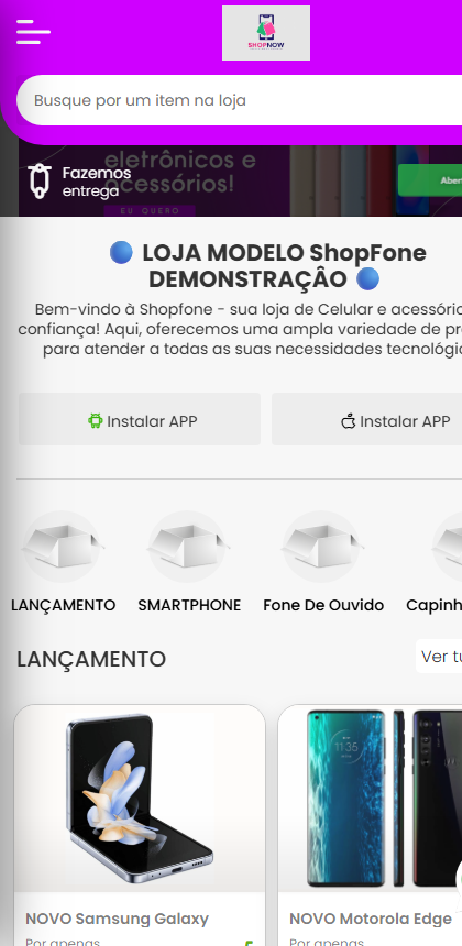 Loja ShopFone feita no Otimiza Pedido