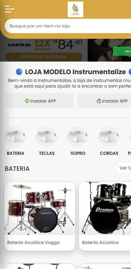 Loja Instrumentalize feita no Otimiza Pedido